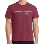 "Simplify, Simplify" T-shirt with Thoreau Quote
