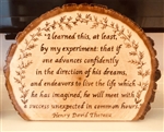 "Advance Confidently" Hand-Burned Wood Shelf-Sitter