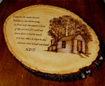 "I Went to the Woods" and Thoreau Walden House Hand-Burned onto Wood Plaque