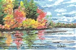 "October is the month for painted leaves" Postcard - Marianne Orlando