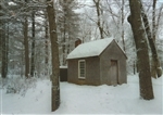 Winter View of the Replica of Thoreau's House at Walden Postcard - Richard Smith