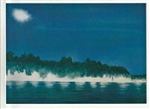 Moon Over Walden Pond Note Card - Susan McAllister