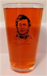 Pint Glass with Henry D. Thoreau Portrait
