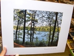 "Springtime at Walden Pond" (14 x 11 Matted Print) - Alice H. Wellington