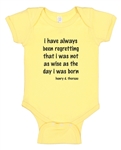 Infant Onesie (yellow) with Thoreau Quote