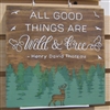 "All Good Things are Wild and Free" Hand-Painted Wood Shelf Sitter or Plaque