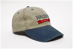 Walden Pond Bar Hat or Ball Cap -  Khaki/navy with red bar