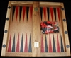 Backgammon Set in Folding Wood Box with Thoreau Society Logo