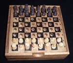 Wood Travel Chess Set with Thoreau Society Logo